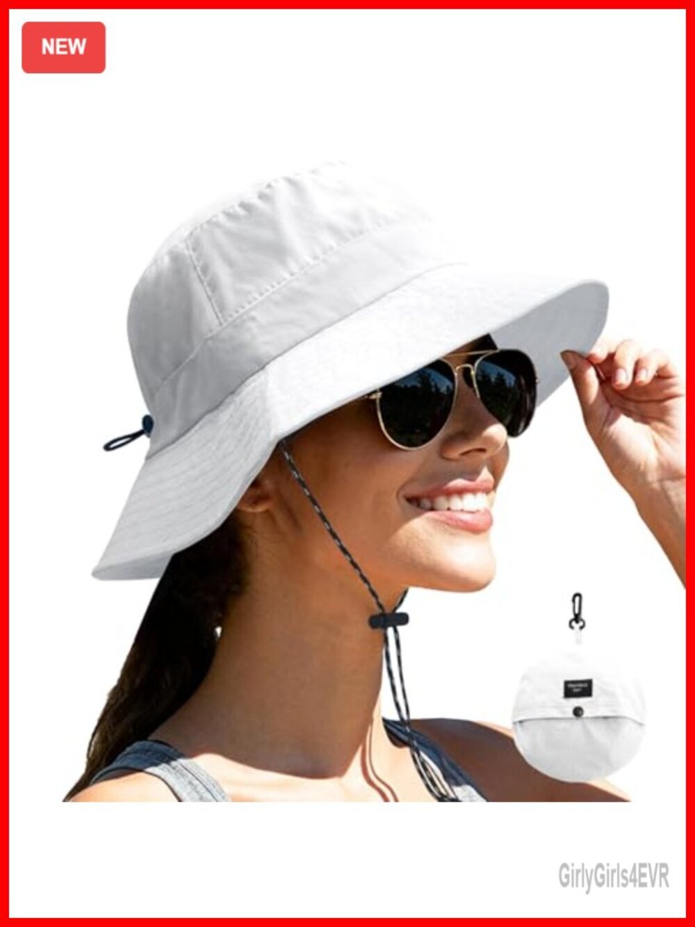Packable Quick Dry Sun Bucket Hat with Detachable Chin Strap